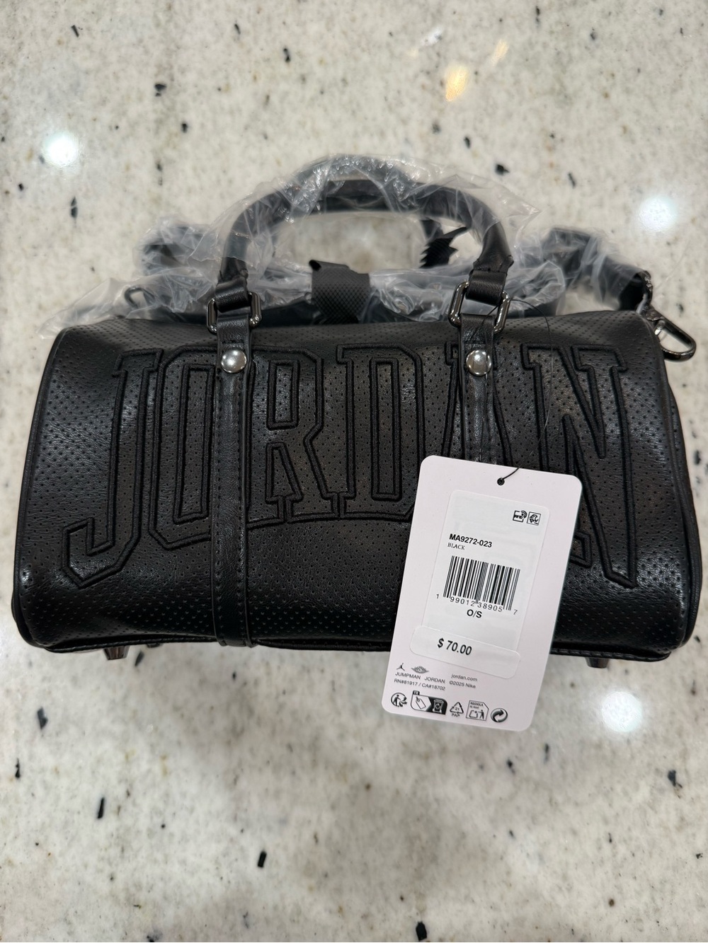Jordan Black Perforated Leather Crossbody Bag - NWT